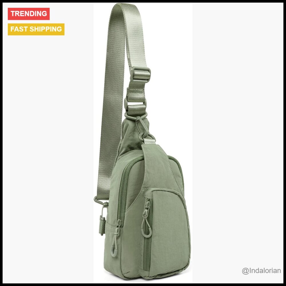 Lightweight Nylon Sling Bag Adjustable Straps Crossbody Backpack Casual Travel